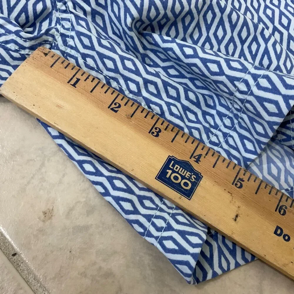 Crewcuts J Crew Kids 7 Shorts Swim Trunks Geometric mesh lining pockets EUC
